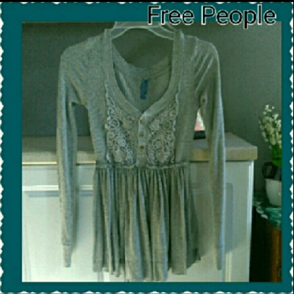 Free people grey knot top